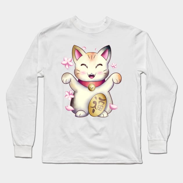 Maneki Neko Long Sleeve T-Shirt by Animechristy